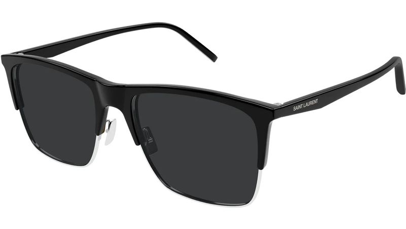 Saint Laurent SL 768 002 Black Rectangular Sunglasses-